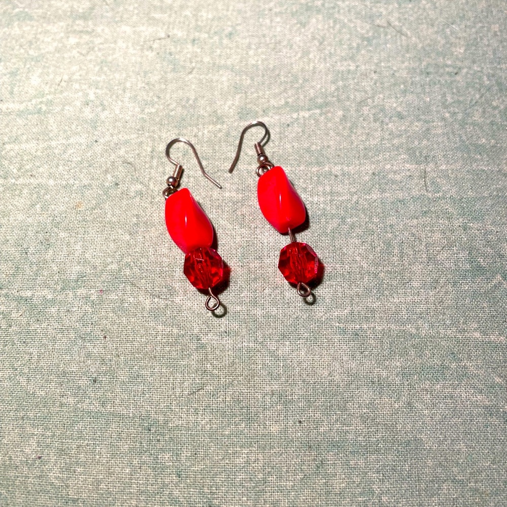 Earrings for Valentine’s Day. The all purpose of red.